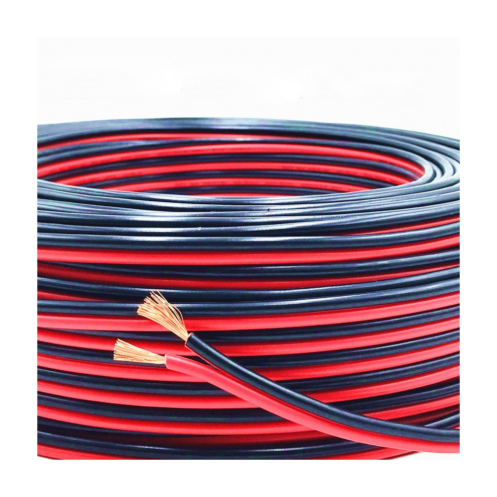 Rouleau 100m Cable électrique 0.5mm2 pour ruban led strip 12v ou 24v  monochrome