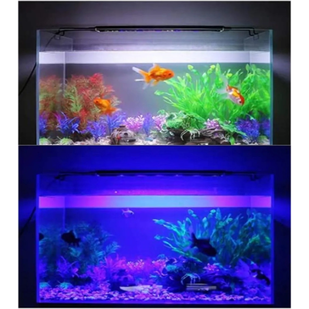 48W LED éclairage d'aquarium blanc + bleu aquarium à lumière supérieure  étanche à l'eau 90-120cm